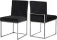 Giselle Velvet Dining Chair Set Of 2 In Black - 779Black-C | Meridian
