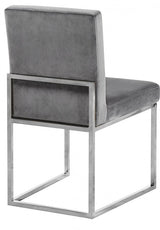 Meridian Furniture - Giselle Velvet Dining Chair Set Of 2 In Grey - 779Grey-C