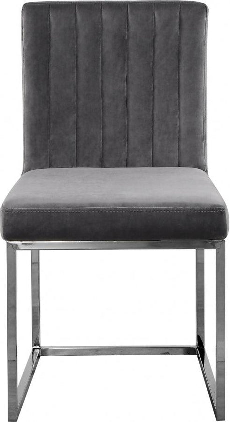 Meridian Furniture - Giselle Velvet Dining Chair Set Of 2 In Grey - 779Grey-C