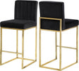 Giselle Velvet Counter Stool Set Of 2 In Black - 781Black-C | Meridian
