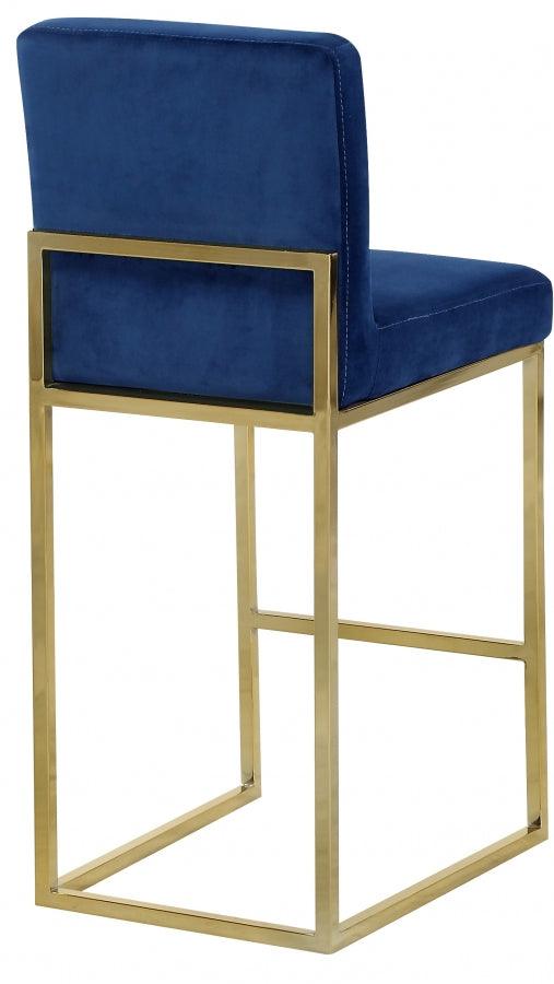 Meridian Furniture - Giselle Velvet Counter Stool Set Of 2 In Navy - 781Navy-C