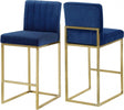 Giselle Velvet Counter Stool Set Of 2 In Navy - 781Navy-C | Meridian