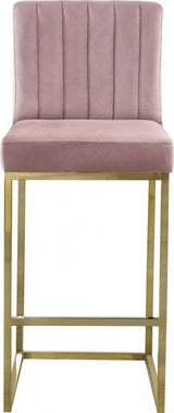 Meridian Furniture - Giselle Velvet Counter Stool Set Of 2 In Pink - 781Pink-C