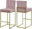 Giselle Velvet Counter Stool Set Of 2 In Pink - 781Pink-C | Meridian