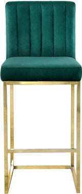 Meridian Furniture - Giselle Velvet Counter Stool Set Of 2 In Green - 781Green-C