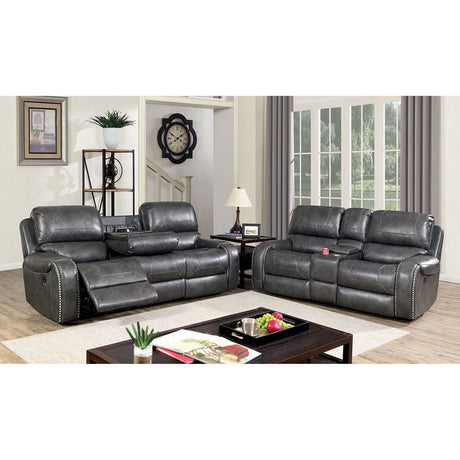 Walter - Power Sofa & Loveseat - Gray - Home Elegance USA