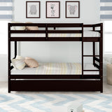 TWIN BUNKBED WITH TWIN TRUNDLE - Home Elegance USA