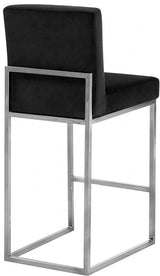 Meridian Furniture - Giselle Velvet Counter Stool Set Of 2 In Black - 782Black-C