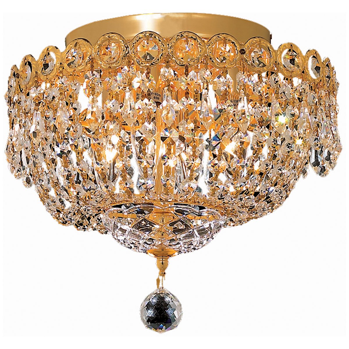 Elegant Lighting Century 4-Light 12-Inch Flush Mount in Clear Crystal - Home Elegance USA