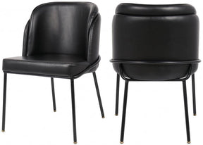 Jagger Faux Leather Dining Chair In Black (Set Of 2) - 883Black-C | Meridian