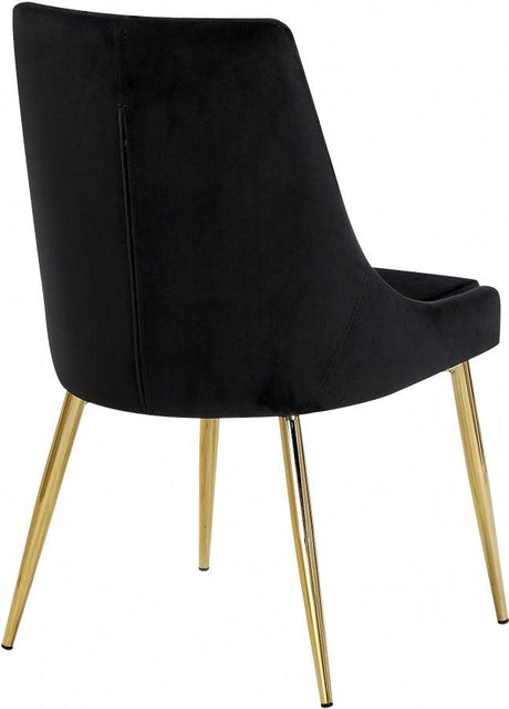 Meridian Furniture - Karina Velvet Dining Chair Set Of 2 In Black - 783Black-C