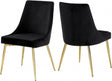 Karina Velvet Dining Chair Set Of 2 In Black - 783Black-C | Meridian