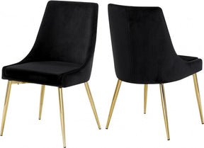Karina Velvet Dining Chair Set Of 2 In Black - 783Black-C | Meridian