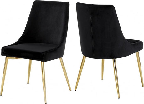 Meridian Furniture - Karina Velvet Dining Chair Set Of 2 In Black - 783Black-C