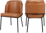 Meridian Furniture - Jagger Faux Leather Dining Chair In Cognac (Set Of 2) - 883Cognac-C