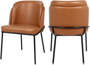 Jagger Faux Leather Dining Chair In Cognac (Set Of 2) - 883Cognac-C | Meridian