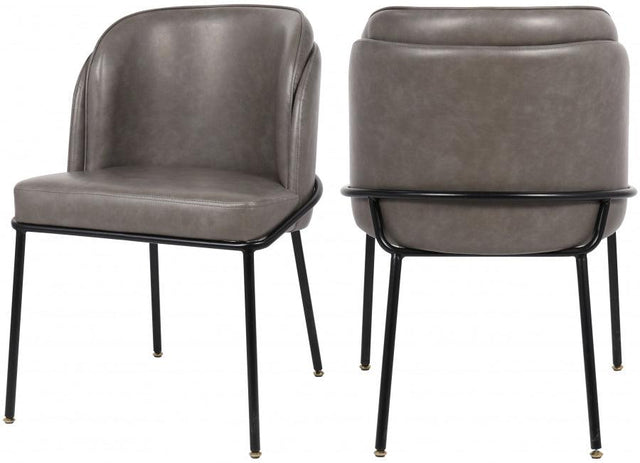 Meridian Furniture - Jagger Faux Leather Dining Chair In Grey (Set Of 2) - 883Grey-C