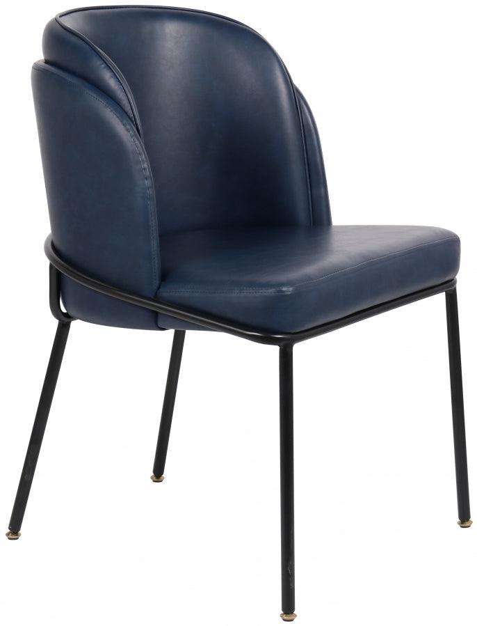 Meridian Furniture - Jagger Faux Leather Dining Chair In Navy (Set Of 2) - 883Navy-C