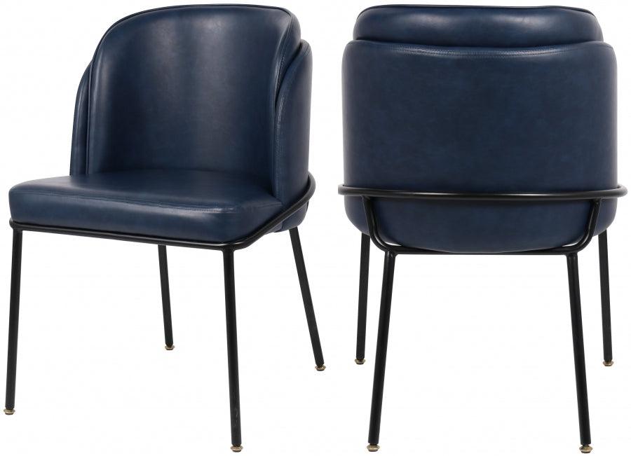 Meridian Furniture - Jagger Faux Leather Dining Chair In Navy (Set Of 2) - 883Navy-C