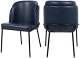 Meridian Furniture - Jagger Faux Leather Dining Chair In Navy (Set Of 2) - 883Navy-C