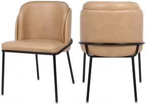 Jagger Faux Leather Dining Chair In Tan (Set Of 2) - 883Tan-C | Meridian