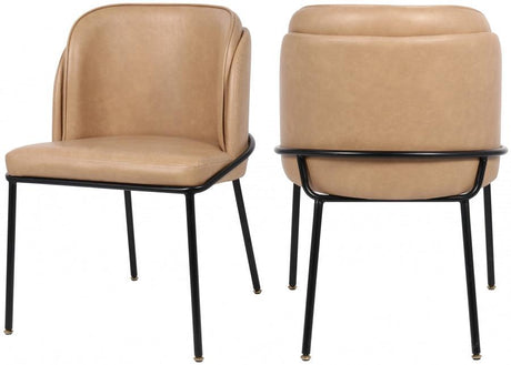 Meridian Furniture - Jagger Faux Leather Dining Chair In Tan (Set Of 2) - 883Tan-C