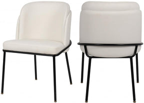 Jagger Faux Leather Dining Chair In White (Set Of 2) - 883White-C | Meridian