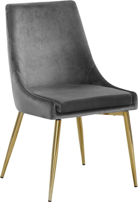 Meridian Furniture - Karina Velvet Dining Chair Set Of 2 In Grey - 783Grey-C