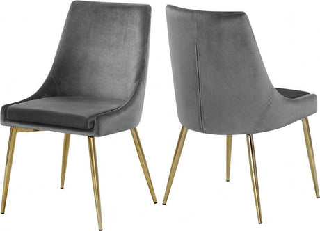 Meridian Furniture - Karina Velvet Dining Chair Set Of 2 In Grey - 783Grey-C