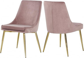 Karina Velvet Dining Chair Set Of 2 In Pink - 783Pink-C | Meridian