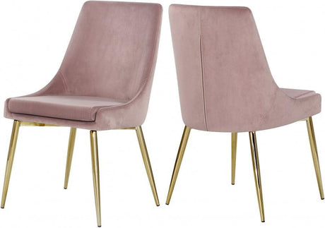 Meridian Furniture - Karina Velvet Dining Chair Set Of 2 In Pink - 783Pink-C