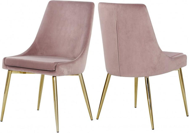 Meridian Furniture - Karina Velvet Dining Chair Set Of 2 In Pink - 783Pink-C