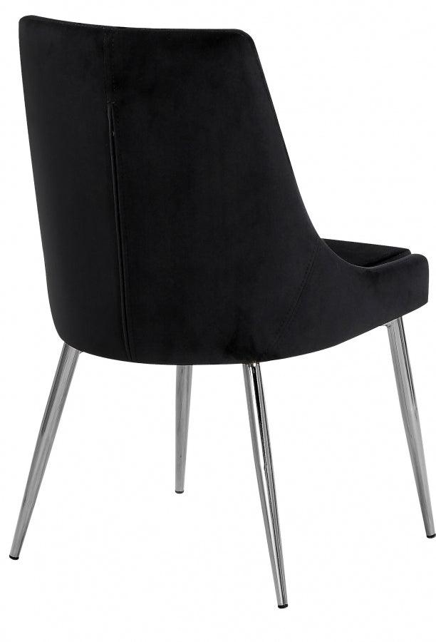 Meridian Furniture - Karina Velvet Dining Chair Set Of 2 In Black - 784Black-C