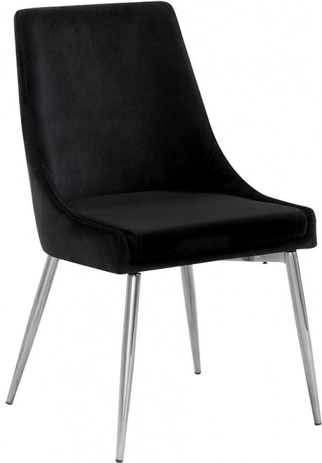 Meridian Furniture - Karina Velvet Dining Chair Set Of 2 In Black - 784Black-C