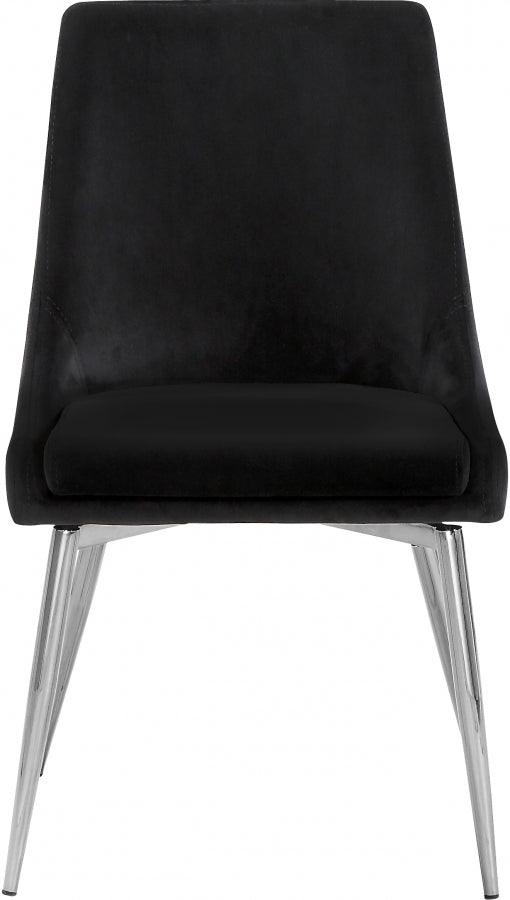 Meridian Furniture - Karina Velvet Dining Chair Set Of 2 In Black - 784Black-C