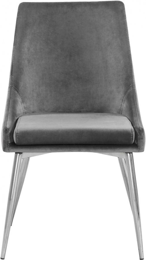 Meridian Furniture - Karina Velvet Dining Chair Set Of 2 In Grey - 784Grey-C