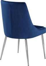 Meridian Furniture - Karina Velvet Dining Chair Set Of 2 In Navy - 784Navy-C