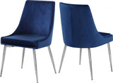 Meridian Furniture - Karina Velvet Dining Chair Set Of 2 In Navy - 784Navy-C