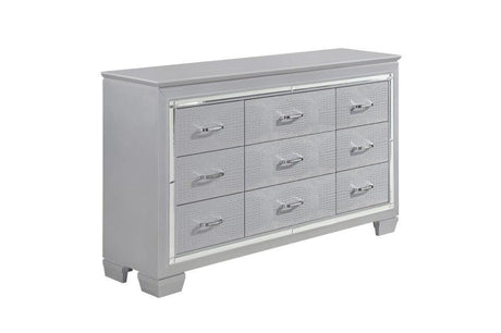 Allura 5 Piece Queen Bedroom Set Silver with LED Lights 1916-1-5 | Homelegance