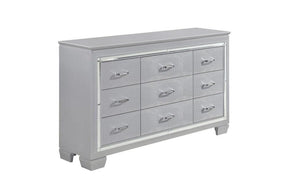 Allura Dresser 1916-5 by Homelegance | Silver Finish & Faux Alligator Embossing