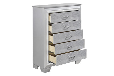 Allura 5 Piece Queen Bedroom Set in Silver with LED Lights 1916-1-9 | Homelegance