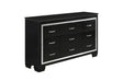 Allura Dresser 1916BK-5 by Homelegance | Black Finish with Faux Alligator Embossing