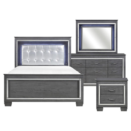 Allura 5 Piece Eastern King Bedroom Set In Grey 1916Kgy-1Ek-5 | Homelegance