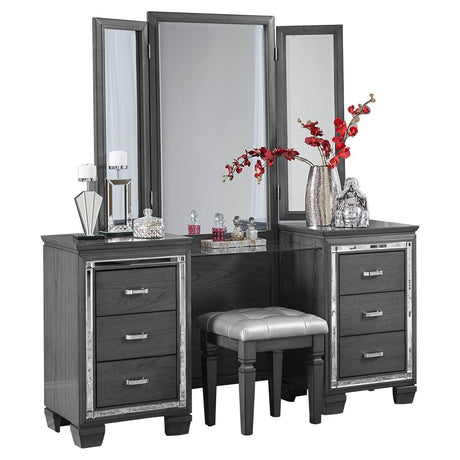 Homelegance - Allura Vanity Dresser With Mirror In Grey -1916Gy-15-14