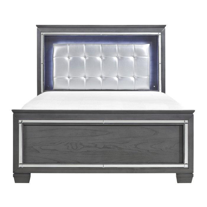 Allura Eastern King Bed Led Lighting In Grey 1916Kgy - 1Ek | Homelegance | Home Elegance USA