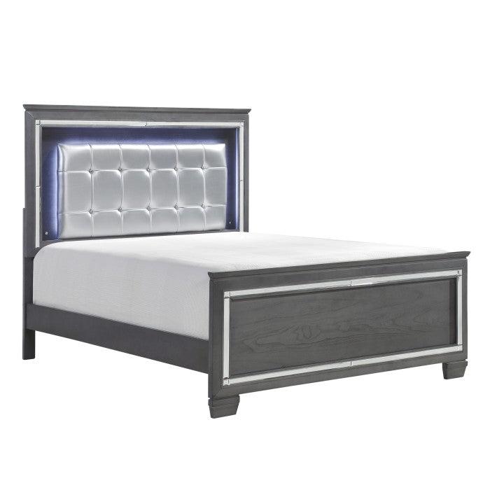 Allura Eastern King Bed Led Lighting In Grey 1916Kgy - 1Ek | Homelegance | Home Elegance USA