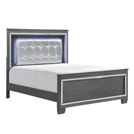Allura Eastern King Bed Led Lighting In Grey 1916Kgy - 1Ek | Homelegance | Home Elegance USA