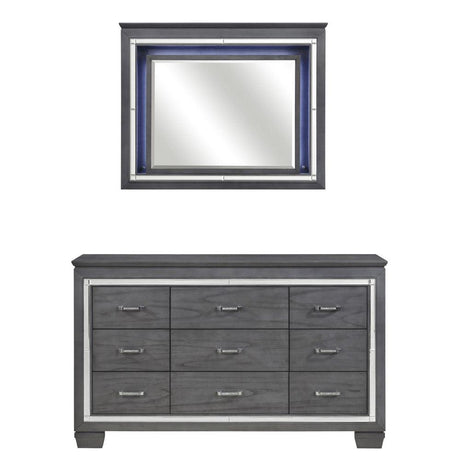 Homelegance - Allura Dresser With Mirror In Grey -1916Gy-5-6