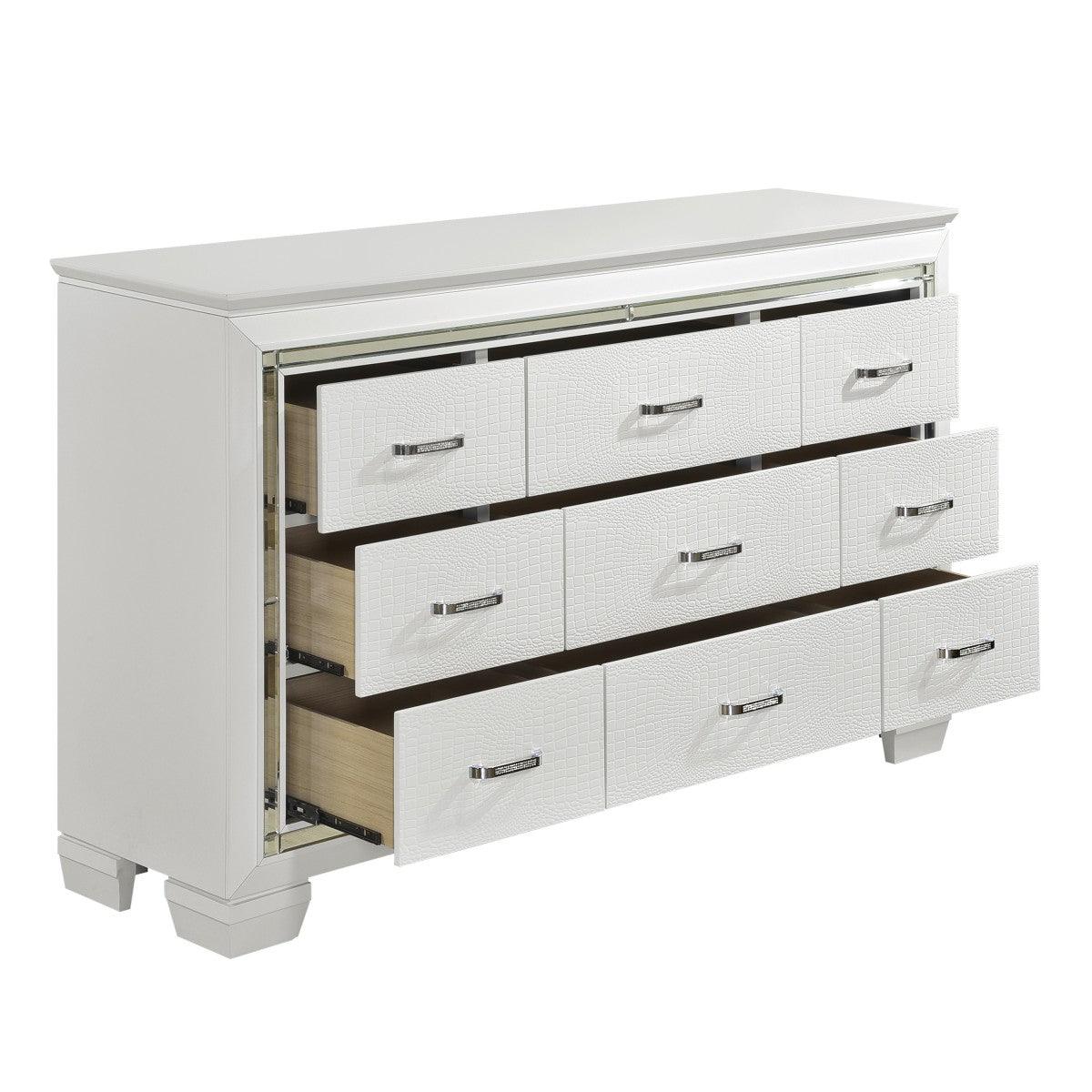 Allura 5 Piece Eastern King Bedroom Set In White 1916Kw - 1Ek - 5 | Homelegance | Home Elegance USA