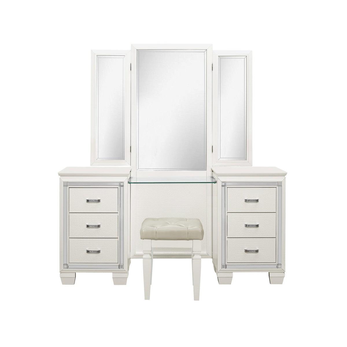 Allura Vanity Dresser With Mirror In White - 1916W - 15 - 14 | Homelegance | Home Elegance USA